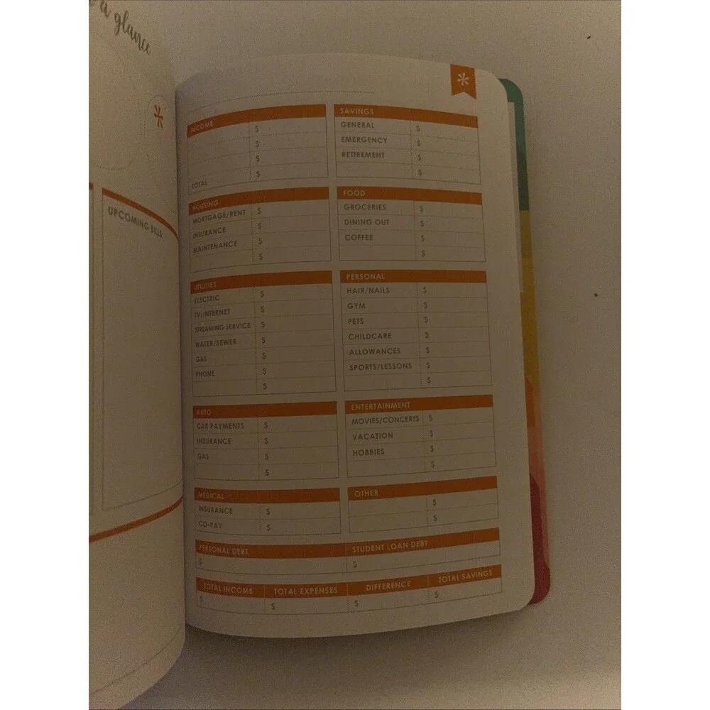 Erin Condren Budget Book 13 Month Planner Geometric Rainbow 8.5 in x 5.75 in